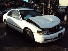 1996 HONDA ACCORD LE, 2.2L AUTO 4DR, COLOR WHITE, STK A14158